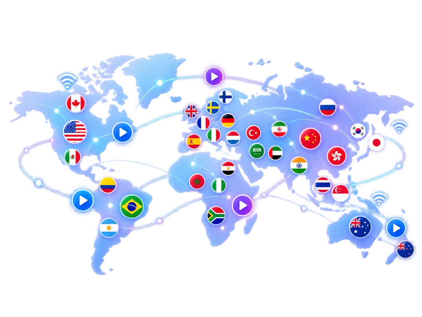 Mapa mundial de canales internacionales disponibles en Varodatic IPTV